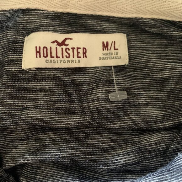 HOLLISTER WOMEN'S HIGH LOW GRAY HEATHERED CROPPED HOODIE SWEATSHIRT SIZE M/L - Picture 6 of 8